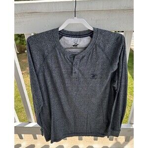 Beverly Hills Polo Club Men’s Dark Blue Henley Shirt Long Sleeve Size XL
